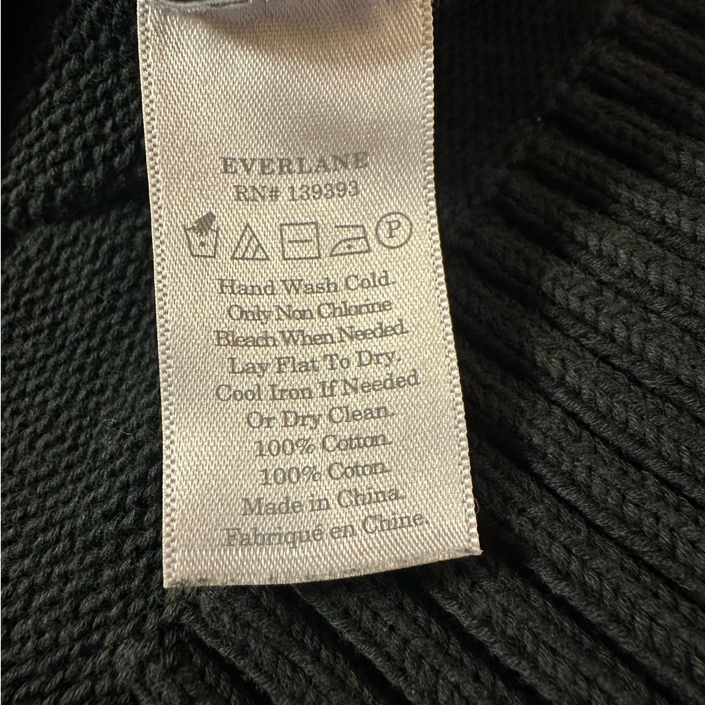 Everlane Black Cotton Mock Neck Rib Knit Sweater - Picture 10 of 12